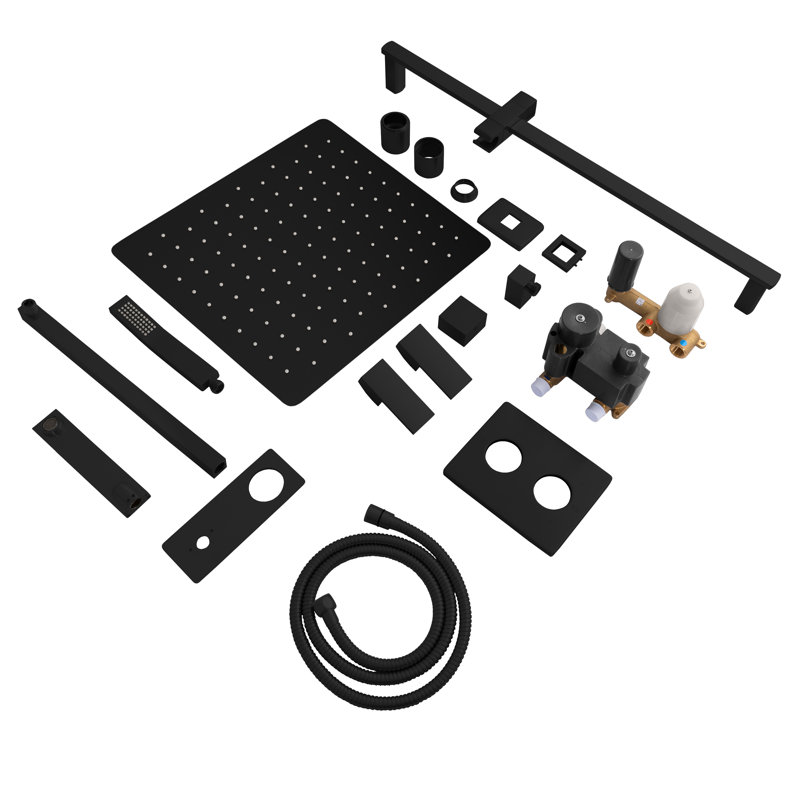 ZLINE Bliss Shower System with 16" Oversized Shower Head, Matte Black