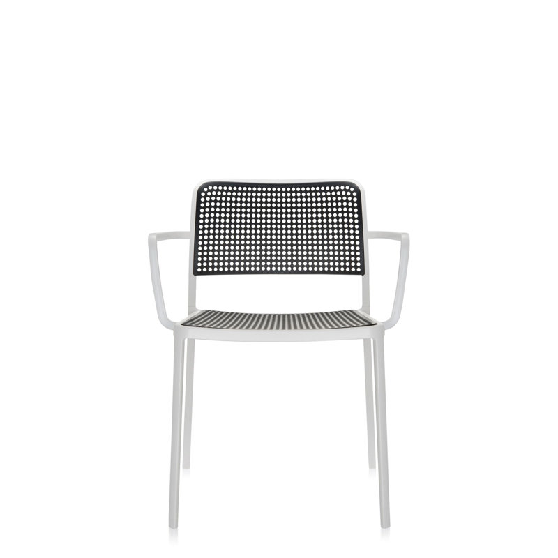 Audrey Armchair, Black, White Painted Steel
