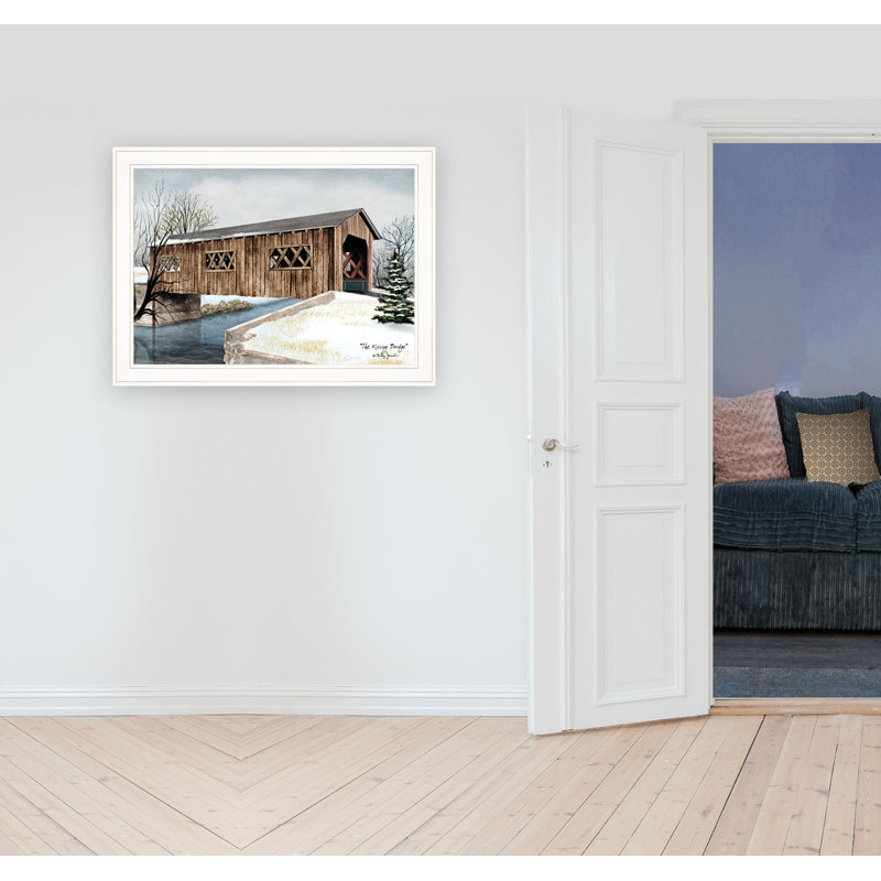 «The Kissing Bridge», art mural encadré pour le salon, impression murale par Billy Jacobs, H 21 po x l 27 po x P 1 po, Blanc