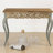 Vintage Rustic Wooden Console Table With Carved Details, 49.21" Long, Distressed Finish