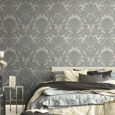 Italian Silks and Damasks 10.05m x 53cm Textured Wallpaper Roll