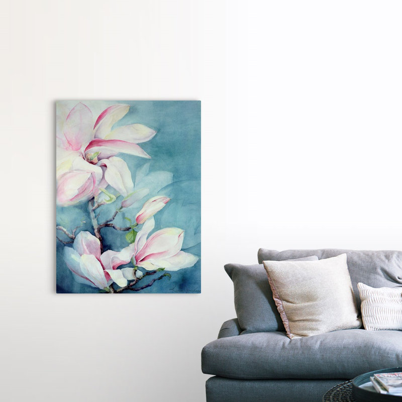Art mural sur toile Magnolia Soulangeana (vertical), H 36 po x l 48 po x P 1,25 po, Toile tendue