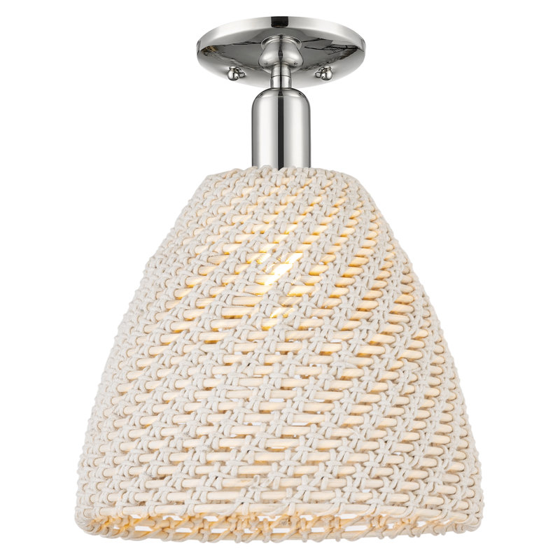 Downtown Urban - Bonifacio - 1 Light Semi-Flush Mount , Polished Nickel, 11.75" Body Width
