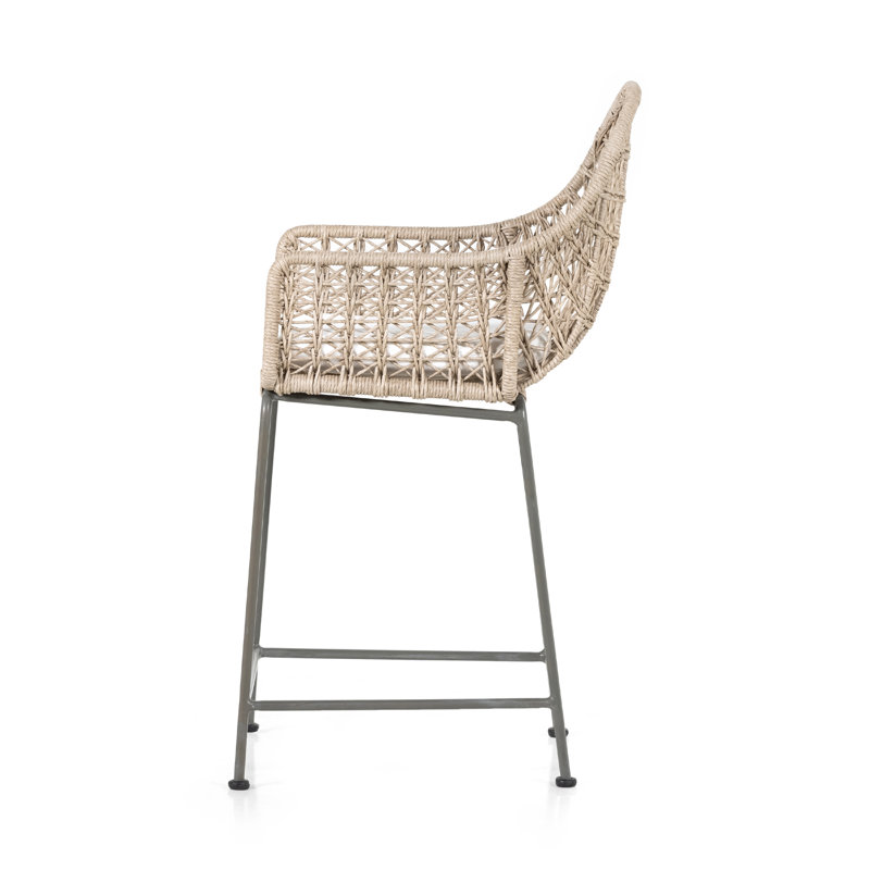 Bandera Outdoor Bar Stool, Beige/Gray, 30"