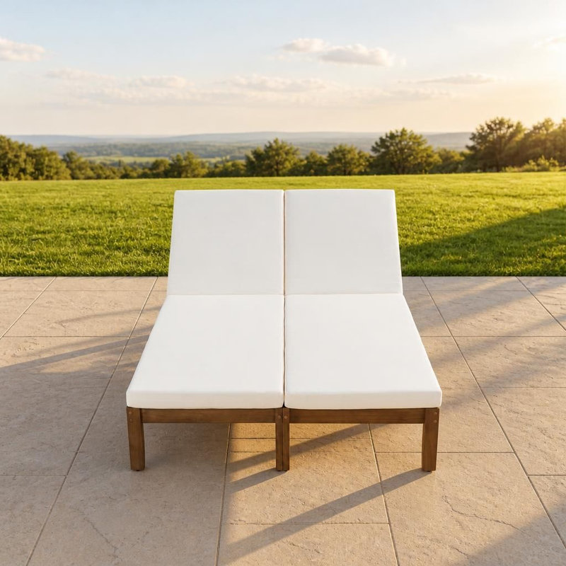 Fauteuil inclinable double réglable à deux places pour l'extérieur avec structure résistante aux intempéries et coussins épais, chaise longue ergonomique, dossier à 4 positions