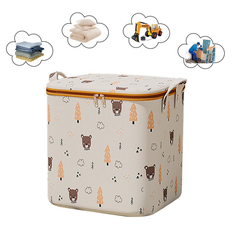  Heavy Duty Clothes Storage Bags, Large Closet Organizers and Storage, Foldable Clothes Storage Bins with Lids, Storage Containers for Blanket, Comforter, Pillow, Bedding