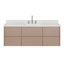   Ensemble de meuble-lavabo mural rectangulaire de 60 po avec comptoir en quartz blanc Carrara de 1,5 po Ensuko-500080549-500080548