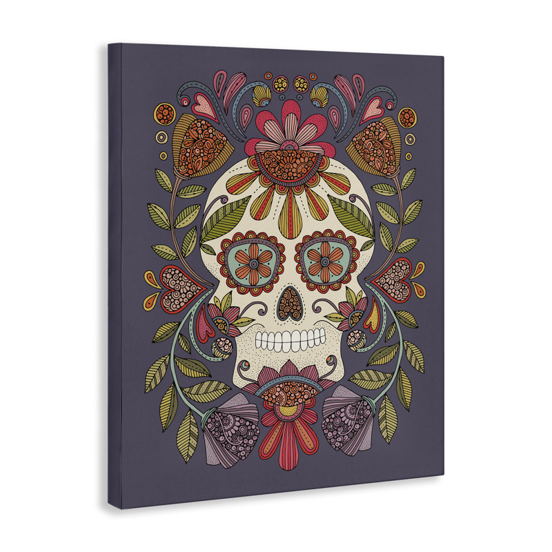 Patterned Sugar Skull Canvas Wall Art by Valentina Harper, 48" H x 36" W