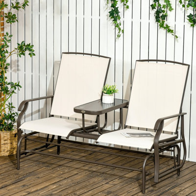 Chaise berçante d'extérieur en métal