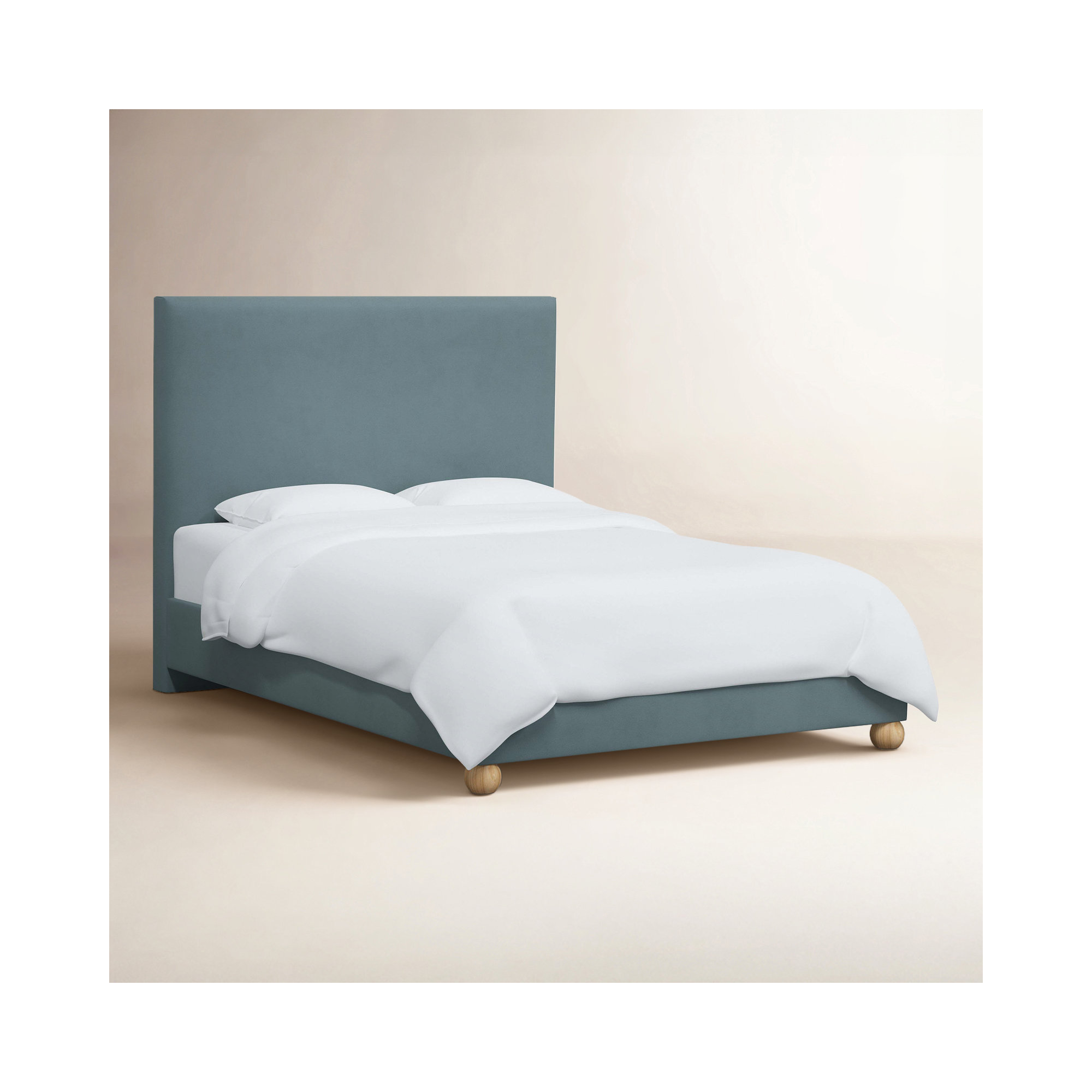 Benita Upholstered Bed, King, Classic Ocean Velvet