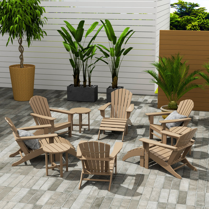 Altura Foldable Outdoor Adirondack Set, Brown