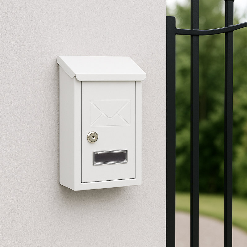 Celes Steel Wall Mounted Post Box, White