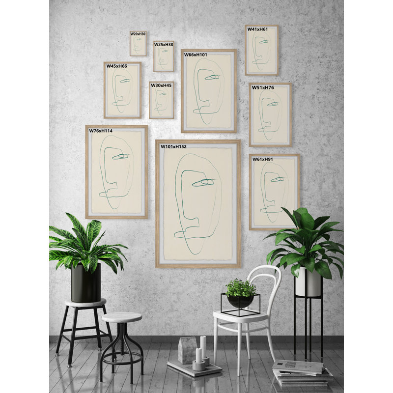 Moody Face - Single Picture Frame Print, 45cm H x 38cm W x 3.81cm D