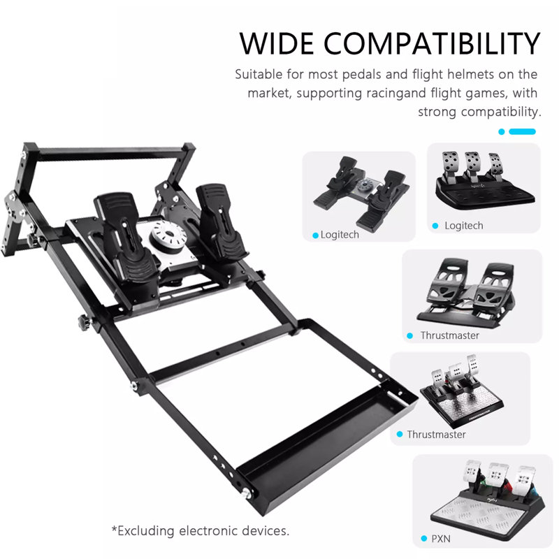 Anman Racing Simulator Pedal Mount Stand With Seat Slot To Match Racing Seat