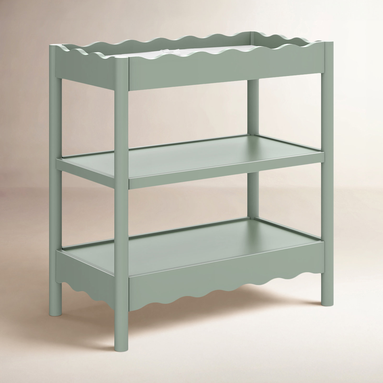 Swell Solid Wood Changing Table, Green