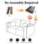 Canapé modulaire à compression Aldora, causeuse 2 pièces à profil bas avec porte-gobelets, poche de rangement latérale et 4 coussins, canapé sans assemblage pour le salon, vert-1027143668