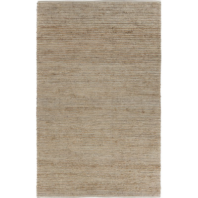 Tapis blanc / naturel en laine tissé à la main Cervantes