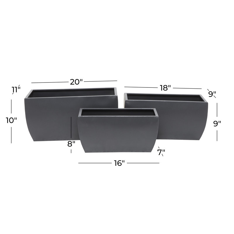 Metal Planter Box, Gray
