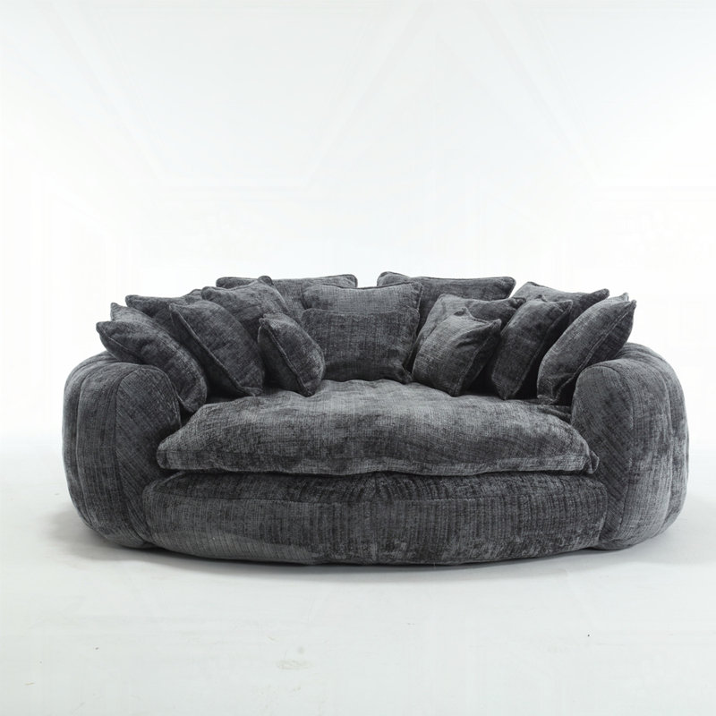 Canapé-lit surdimensionné avec accoudoirs, Gris chenille