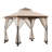 Sunjoy Outdoor Patio 9.5x9.5 Tan 2-Tier Steel Backyard Soft Top Gazebo with Ceiling Hook and Netting-621649134