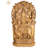 South Indian Temple Wood Carving Goddess Durga with Vidyadharas, 38 in. Wall Panel     Traditional Hindu Sculpture for Living Room & Meditation Space