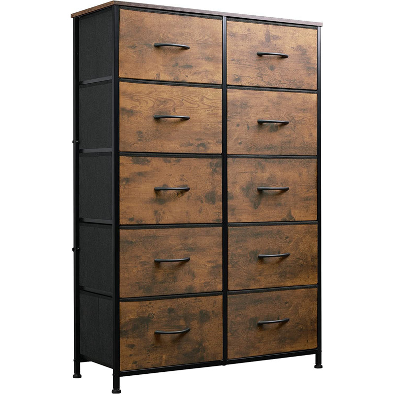 Cecilla 10 Drawer Dresser For Bedroom, Tall Dresser For Storage With Woonden, Sturdy Frame, Chest Of Drawers For Living Room, Closet, Hallway