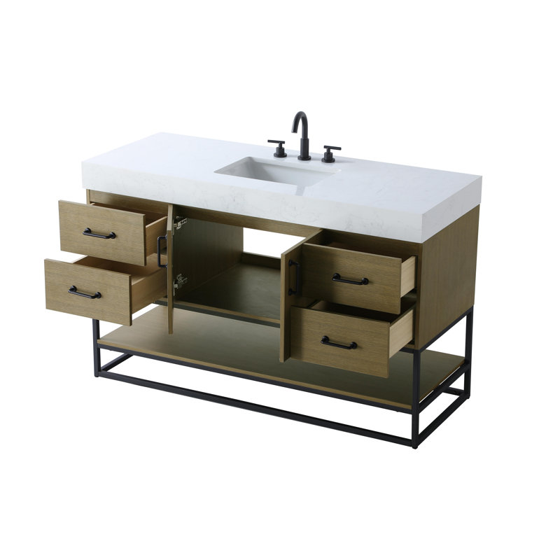 Meuble-lavabo simple 54 po, Brun châtaigne
