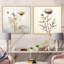 Beige chardon et fleurs - ensemble de 2 collages carrés de chardon-203623497-203623499