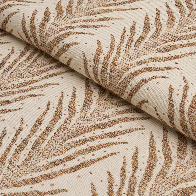 Schumacher X Celerie Kemble Creeping Fern Fabric, Brown