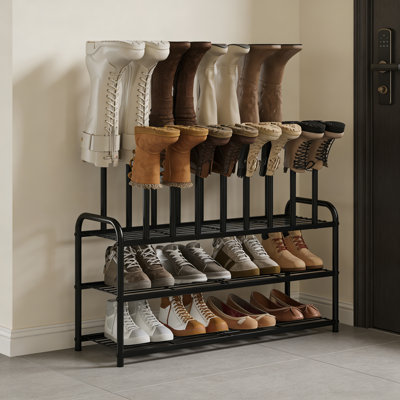 Multi-Purpose Metal Boot & Shoe Organizer Rack