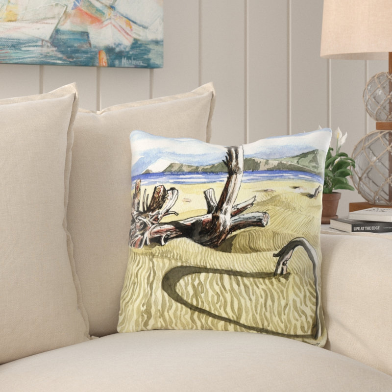 Coussin watercolour Zayden, Microsuède, Intérieur