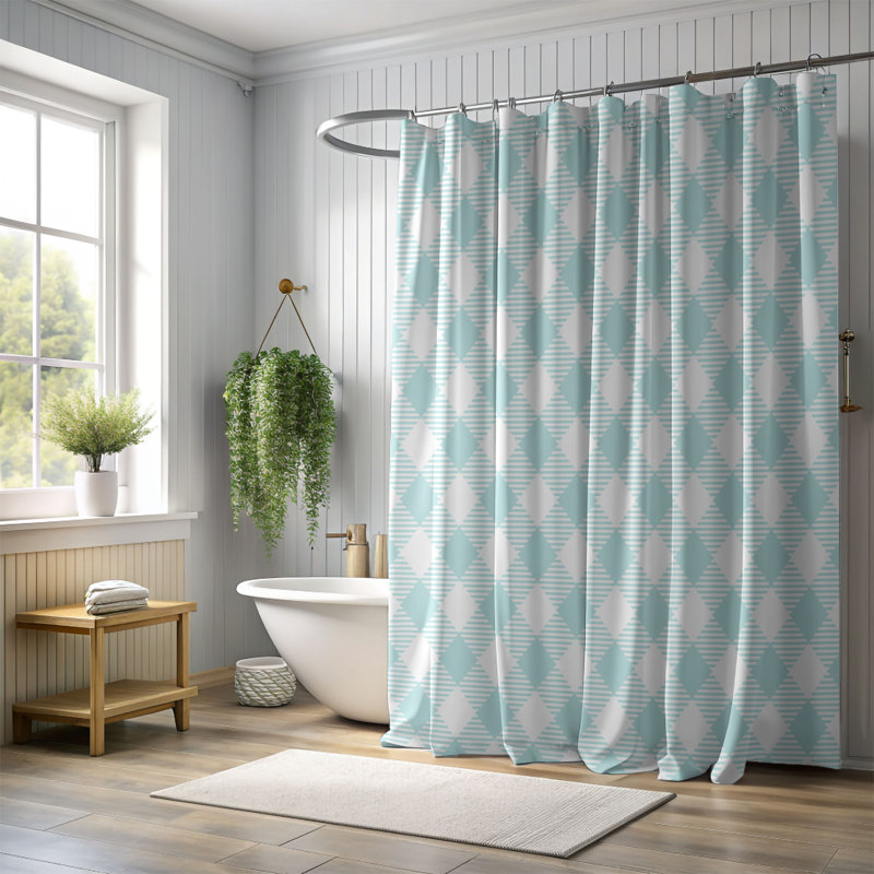Rideau de douche Smaid Plaid - Premium, H 74 po x l 71 po