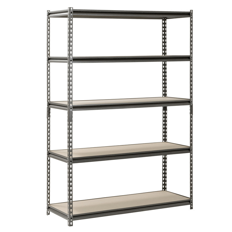 Muscle Rack 48"W x 24"D x 72"H 5-Tier Silver Steel Shelving Unit
