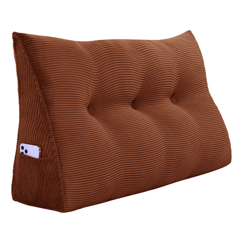 Coussin de lecture Sit-up Back Comfort 100% coton velours côtelé, Café, Simple