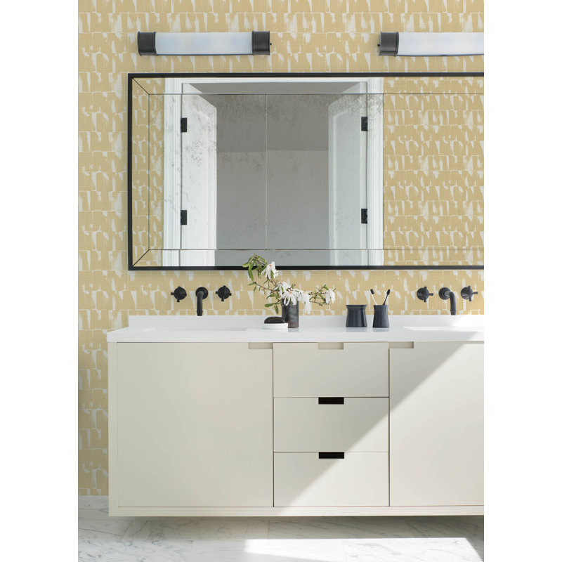 Bancroft Striped Wallpaper Roll, Yellow