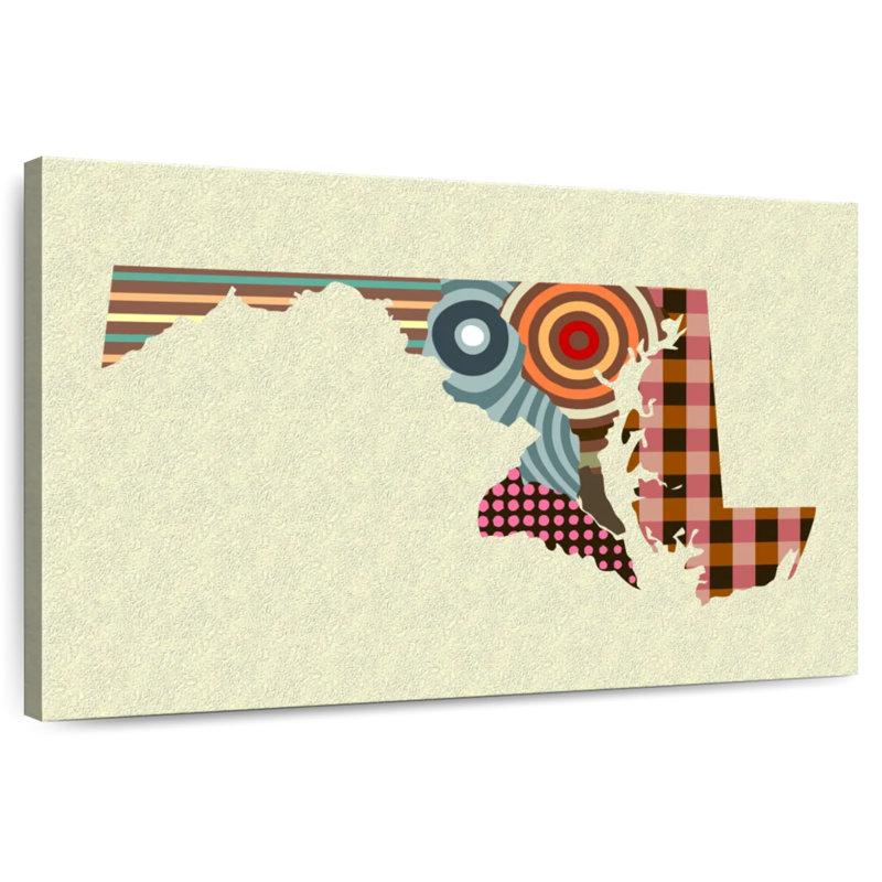 Carte de l'État d'Aliaz, Maryland, H 24 po x l 36 po