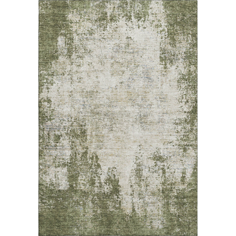 Premium Machine Washable Prisco Olive Rug