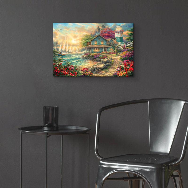 «Sunrise by the Sea» par Chuck Pinson, art mural en verre acrylique, H 16 po x l 24 po x P 0,2 po