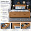 Grand lit plateforme moderne avec 6 tiroirs de rangement et support à lattes en bois Modern-161004479