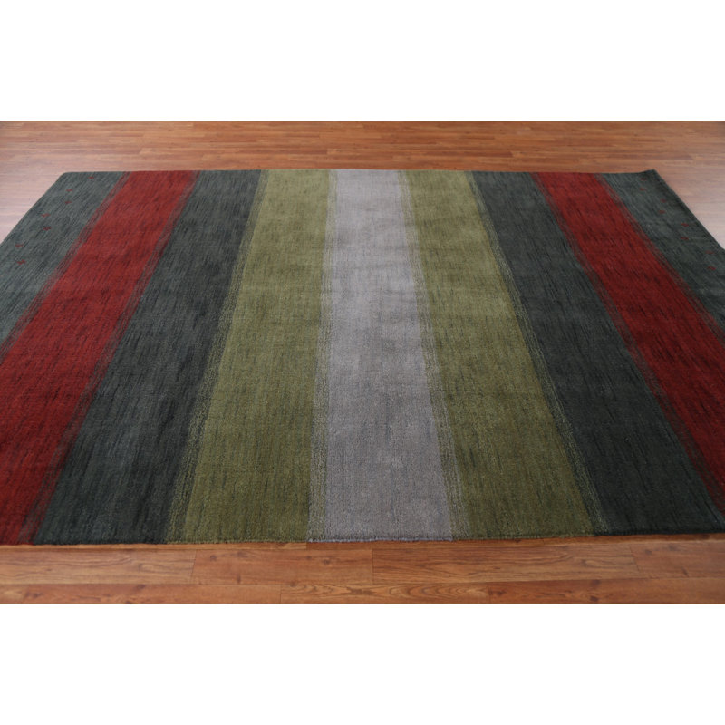 Striped Gabbeh Oriental Area Rug 7x10