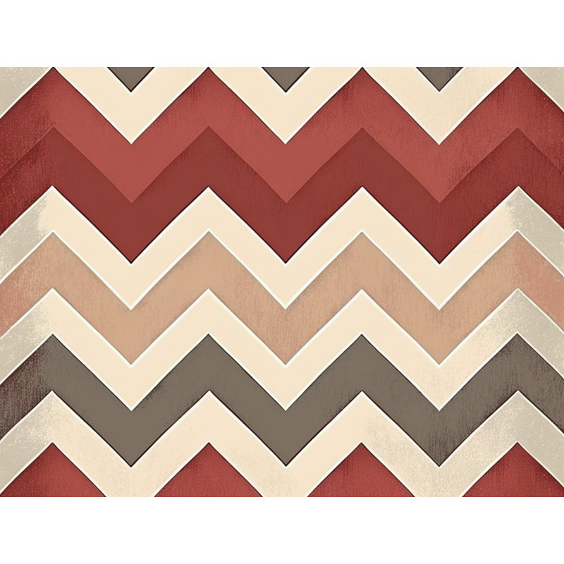 Checkered Comforter, Twin Comforter, Brown/Red Chevron