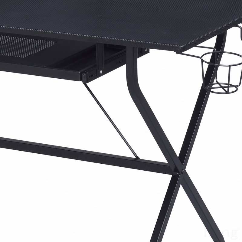 Black Computer Desk, with Keyboard Tray