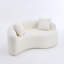 Canapé modulaire en S chenille courbé - double profondeur (21,3 po et 26,8 po), blanc, aucun assemblage requis, compact pour les petits espaces, capacité de 400 lb, longueur de 66,9 po-1581643143