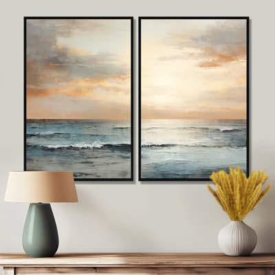 Beige And Golden Beach Sunset Paradise III - Beige Wall Decor