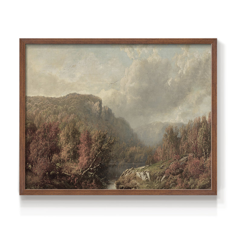 Paysages rétro-CCLVI-impression encadrée - réaménageable, H 8 po x l 10 po, Noyer