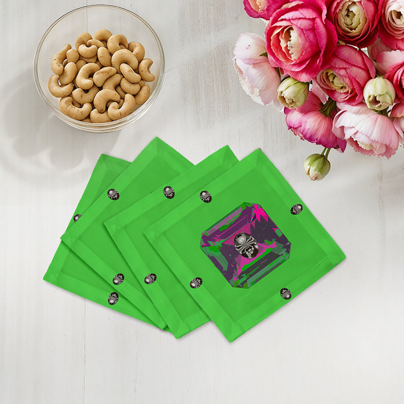 Square Napkins, Acid Green