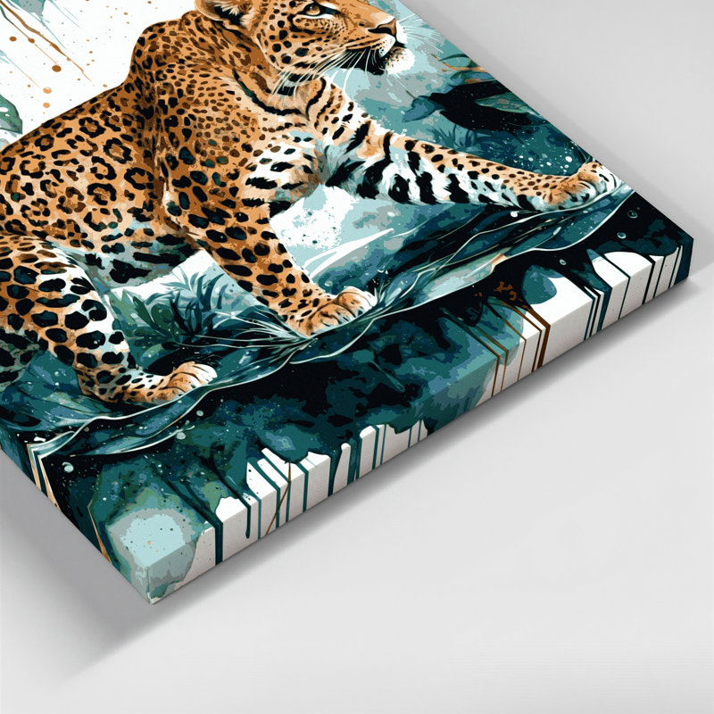 «Big Cats Leopards», art mural sur toile grise, H 12 po x l 12 po