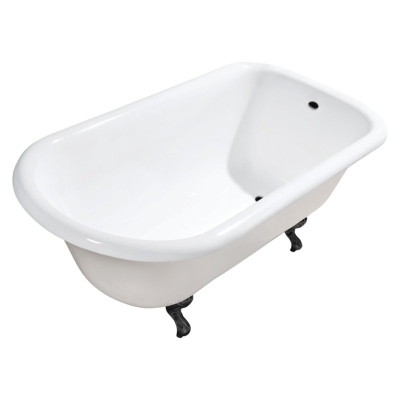 Baignoire à pattes en forme de D 48 po Kingston, Noir mat