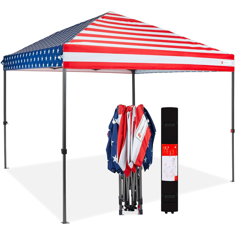 American Flag 10x10ft Easy Setup Pop Up Canopy Tent