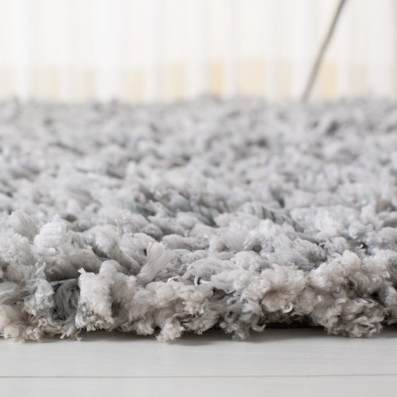 Tapis gris / ivoire fabriqué à la main Poindexter, Rectangle 2 pi 6 po x 4 pi
